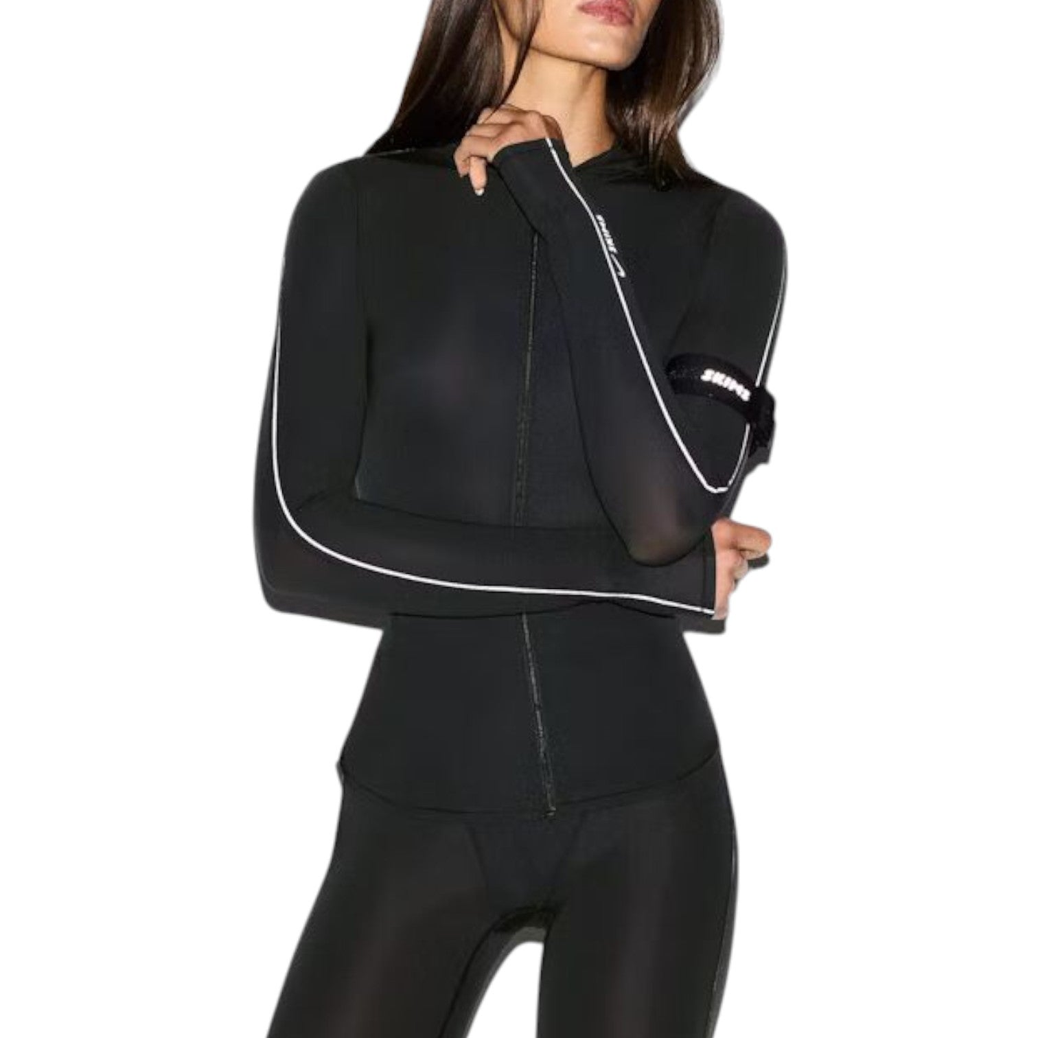 (WMNS) Nike x SKIMS Weightless Layers Full-Zip Hoodie 'Obsidian' TPZUP6053W-OBD