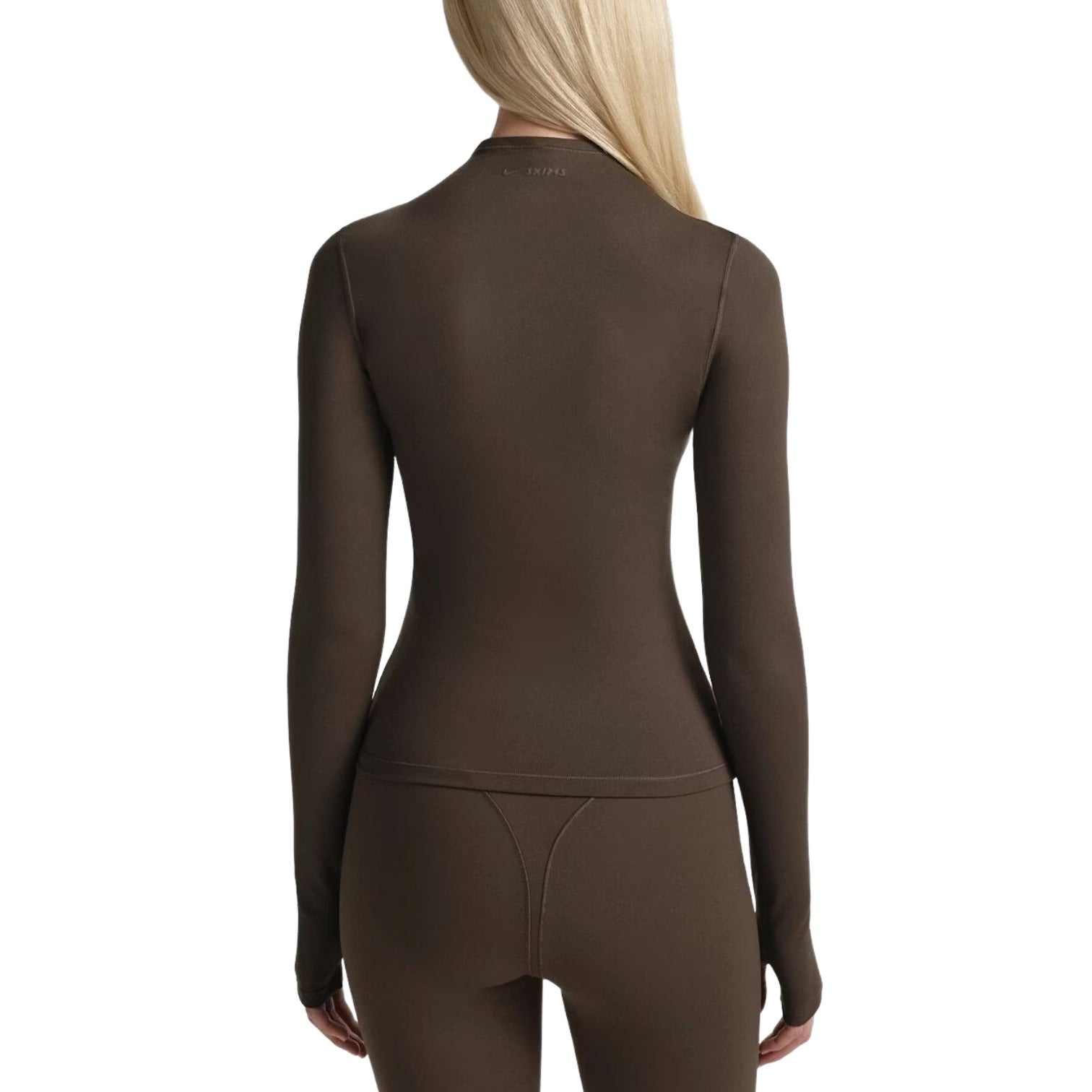 (WMNS) Nike x SKIMS Matte Zip Front Top 'Dark Sepia' TPZUP6797W-DSP