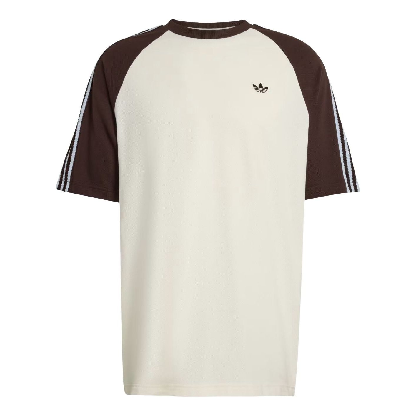 adidas Britcore Ringer Short Sleeve T-Shirt 'Off White Aurora Coffee' HZ3830