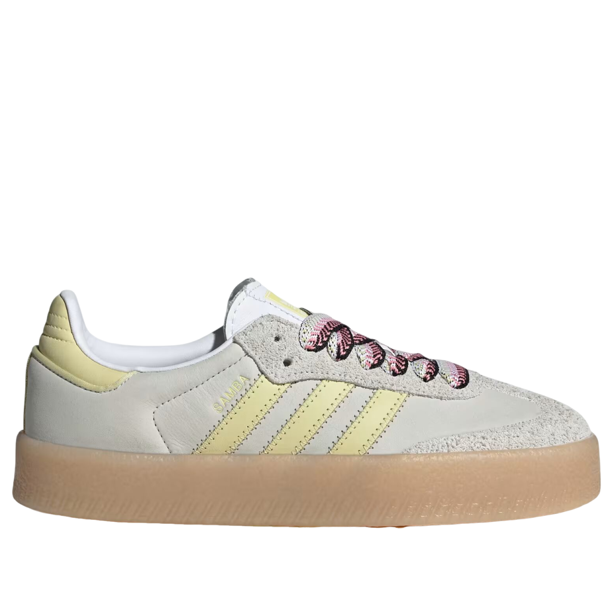 (WMNS) adidas Sambae 'White Grey Powder Yellow' JI2739