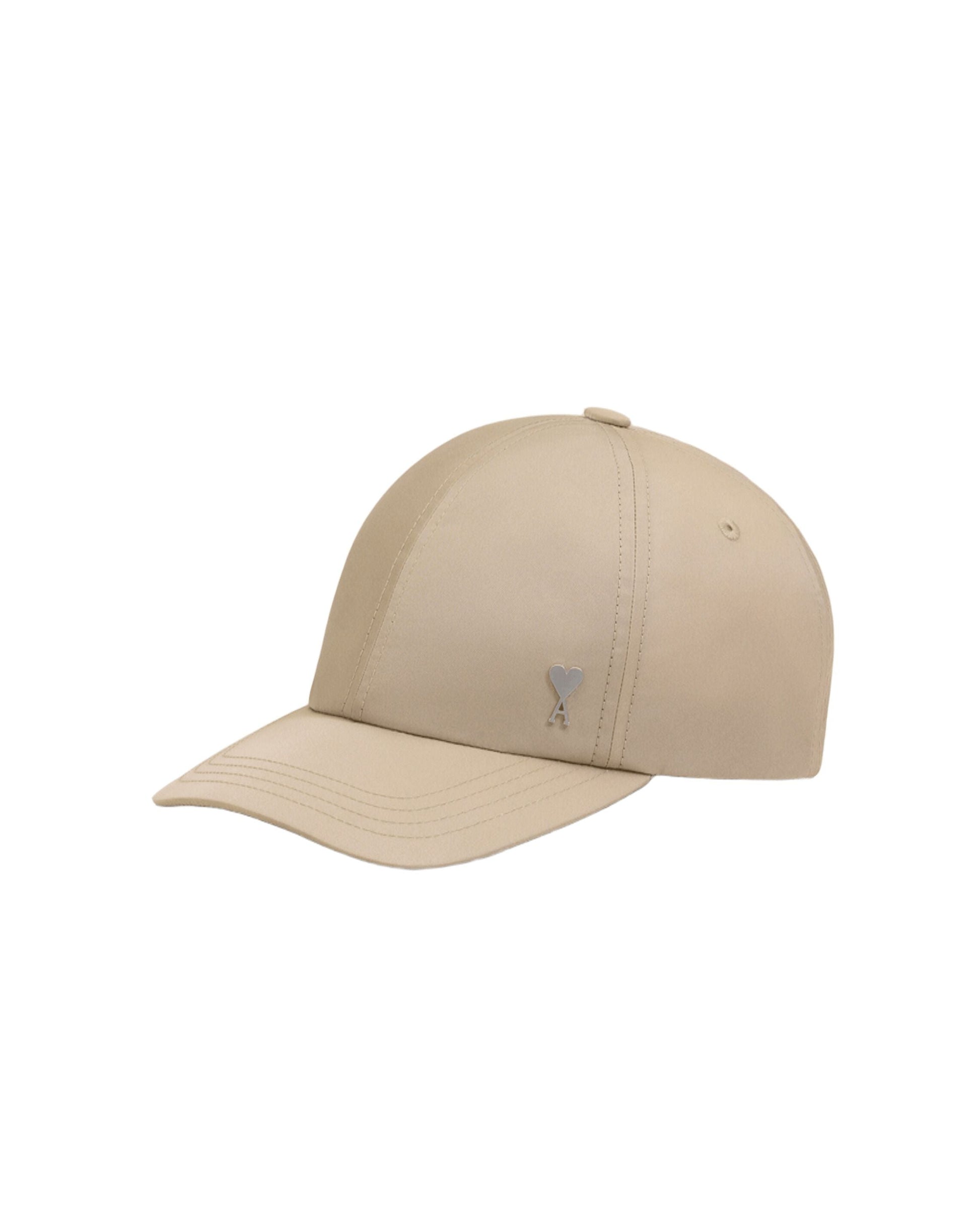 AMI SS26 Beige Nylon Ami De Coeur Stud Cap 'Taupe Beige' UCP268-PA0037-A036