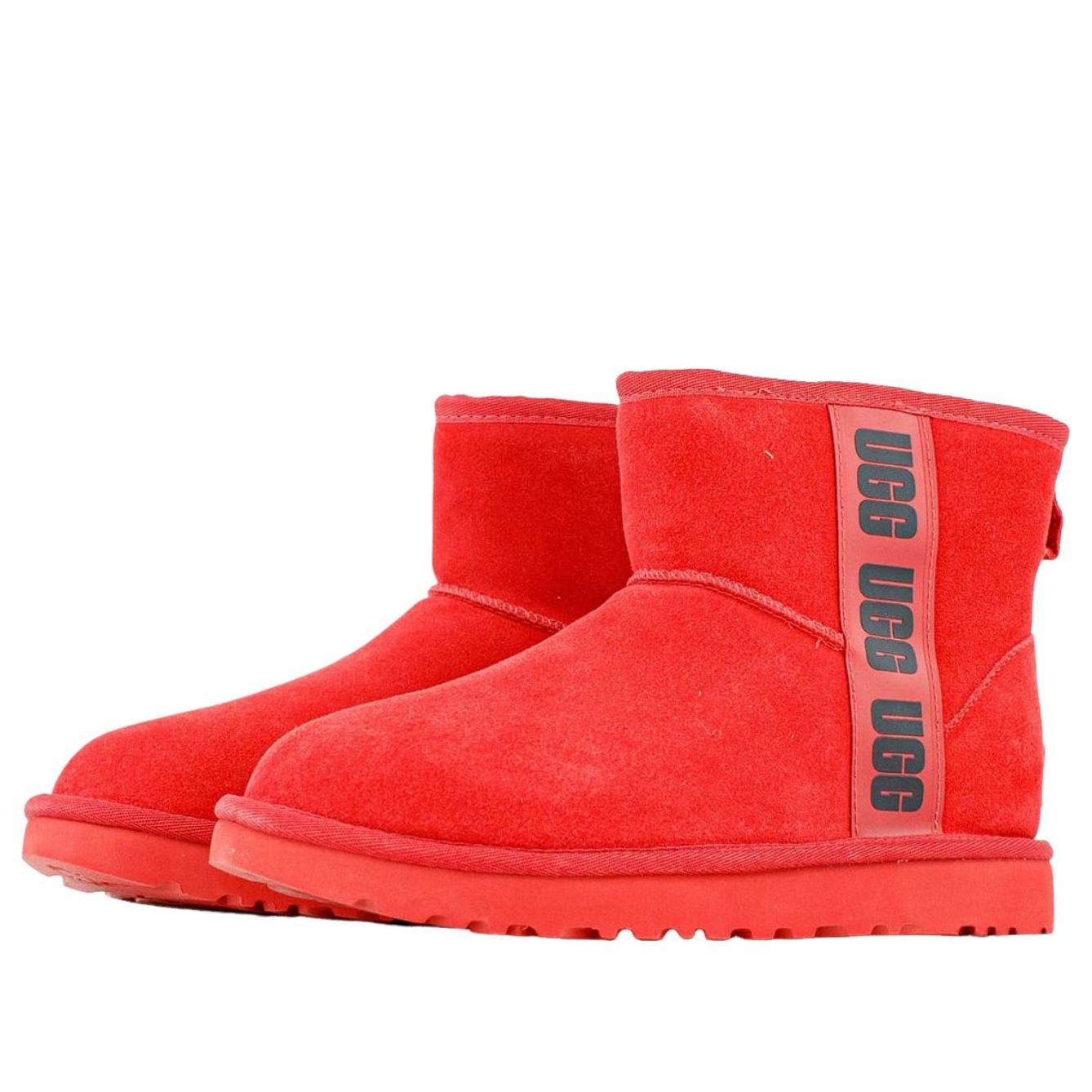 (WMNS) UGG Classic Mini Side Logo Boot 'Samba Red Black' 1122558-SRBCK