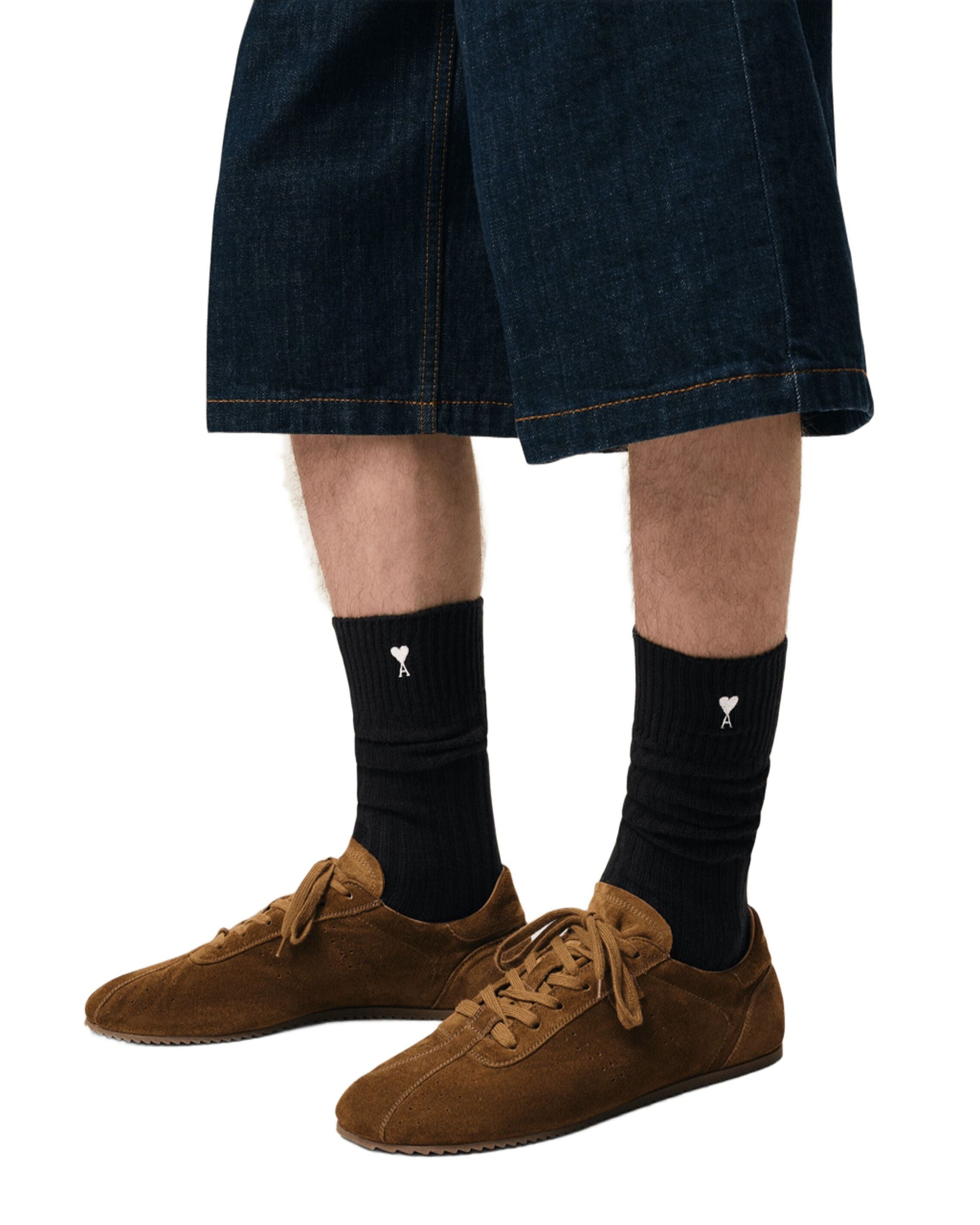 AMI SS26 Cotton Three Pack Black Ami De Coeur Socks 'Off White Grey Black' USC611-AK0007-A148