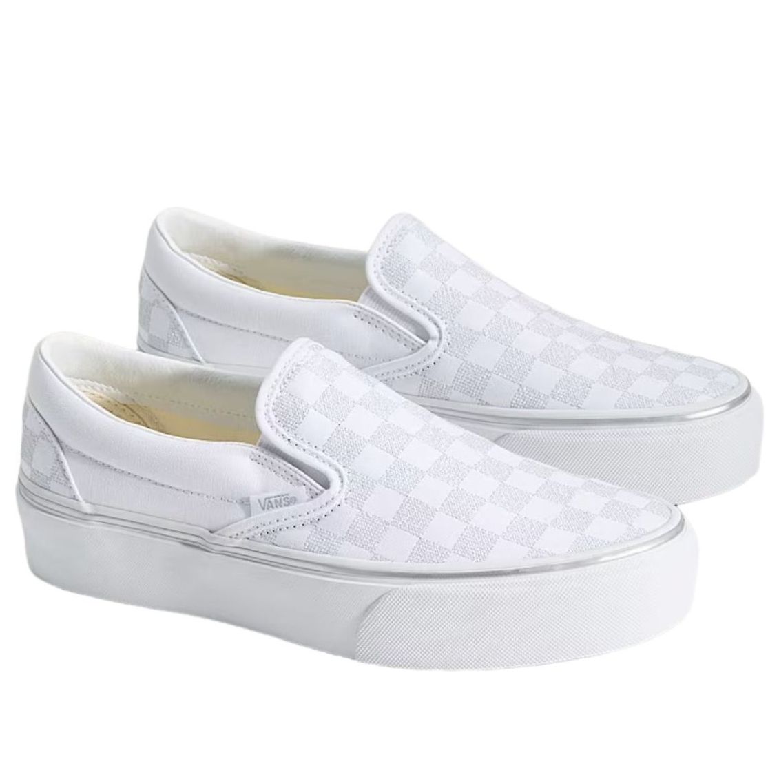 Vans Classic Slip-On Platform Checkerboard 'Silver Grey' VN000EA9SLV