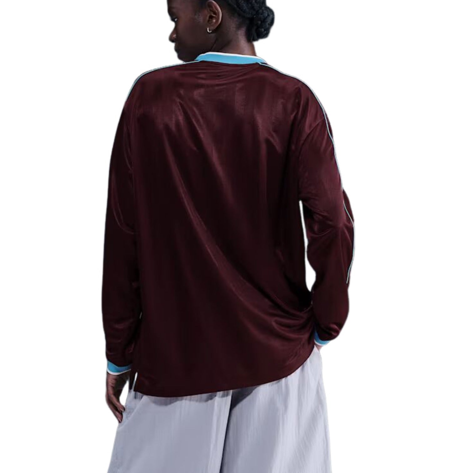 (WMNS) Nike Sportswear Long-Sleeve Jersey 'Burgundy Crush Baltic Blue' IM7452-652