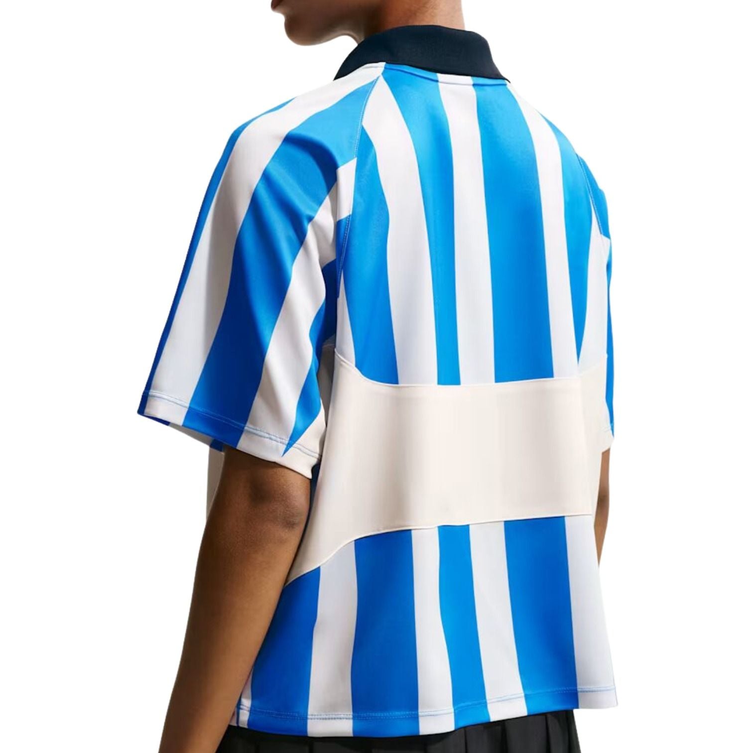 (WMNS) Nike NSW Street Oversized SS Stripe Jersey 'Chalk Lt Photo Blue' IO0913-435