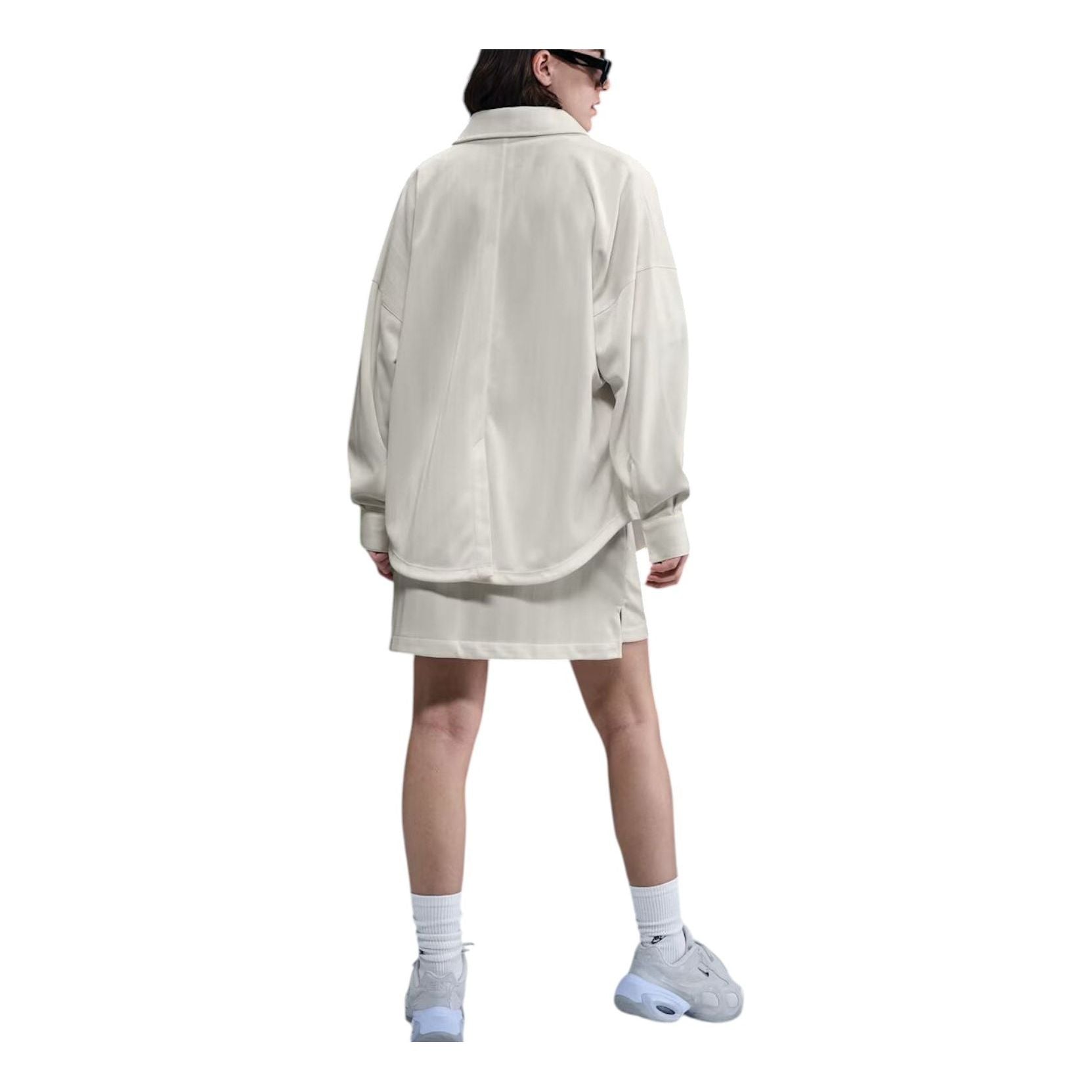 (WMNS) Nike Oversized Jacquard Striped Button-Down Shirt 'Pale Ivory Sail' HV1956-110