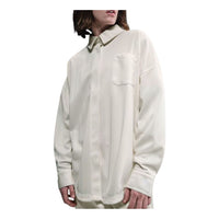 (WMNS) Nike Oversized Jacquard Striped Button-Down Shirt 'Pale Ivory Sail' HV1956-110