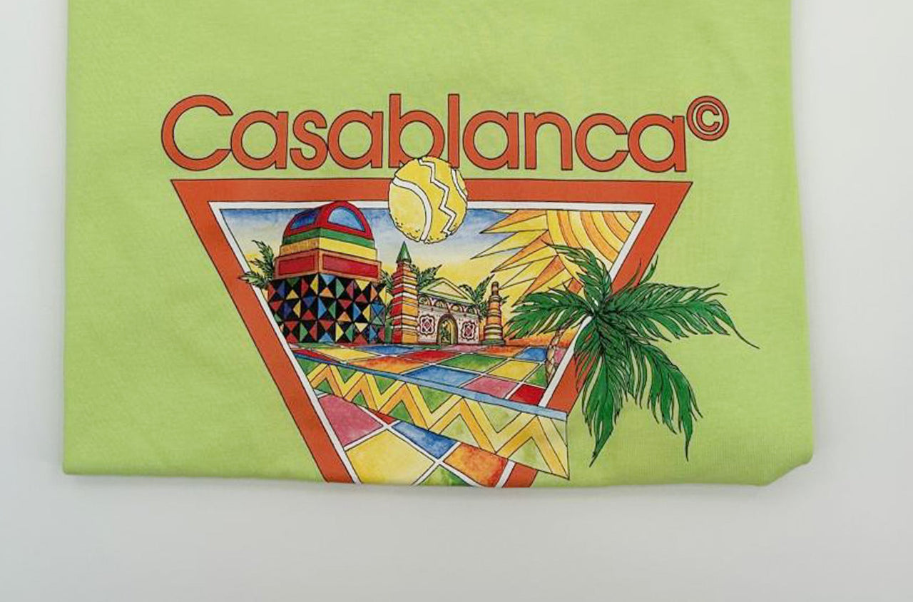 Casablanca Pale Green Afro Cubism Tennis Club Printed T-Shirt