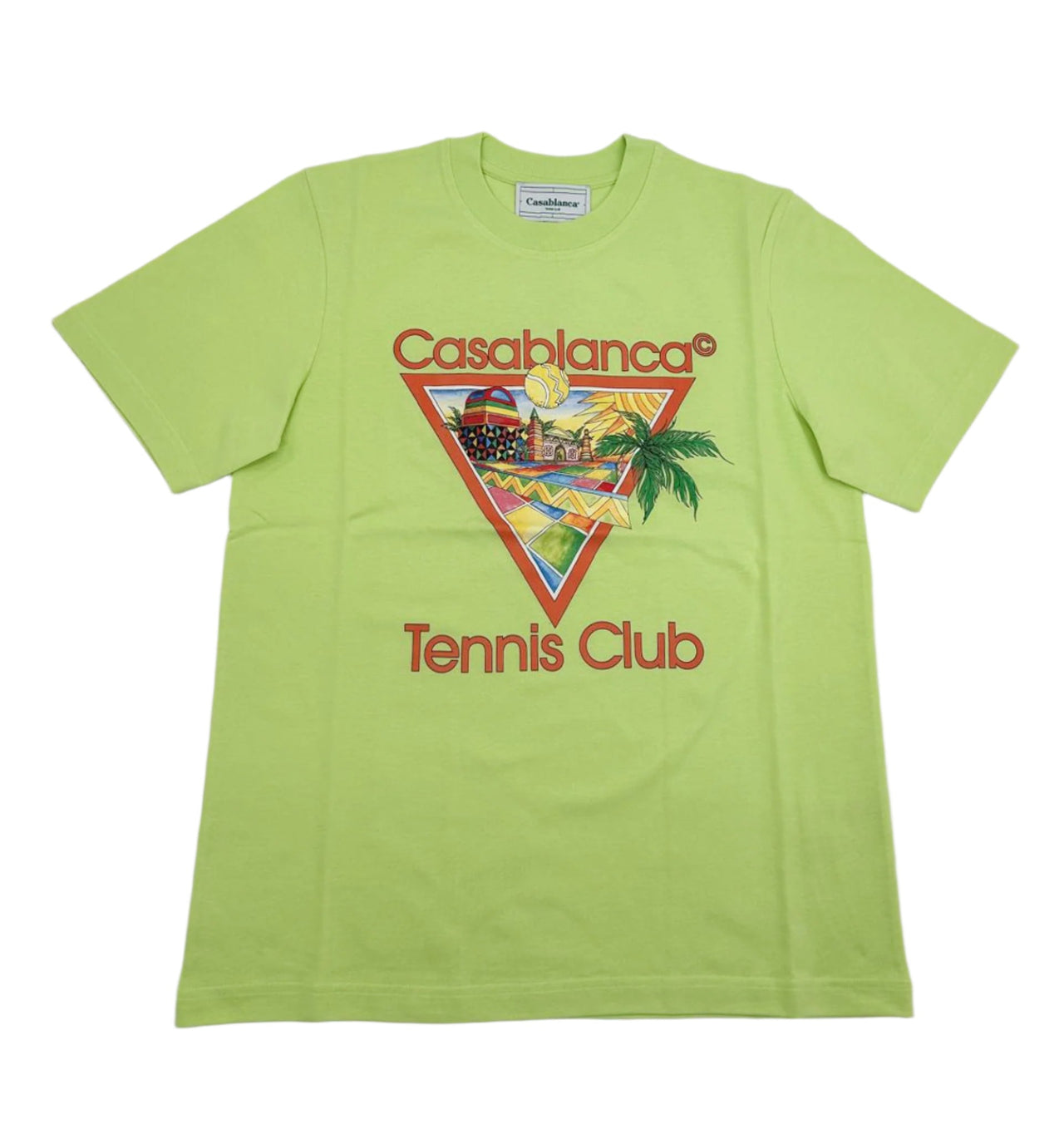 Casablanca Pale Green Afro Cubism Tennis Club Printed T-Shirt
