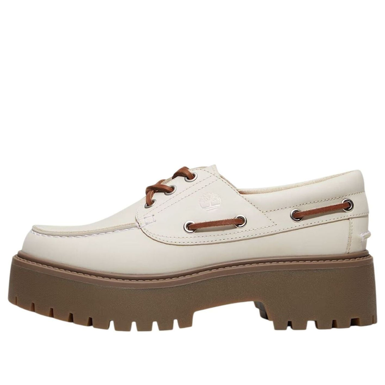 (WMNS) Timberland Stone Street Platform Boat 'Off-White Nubuck' TB0A2GVFEX4