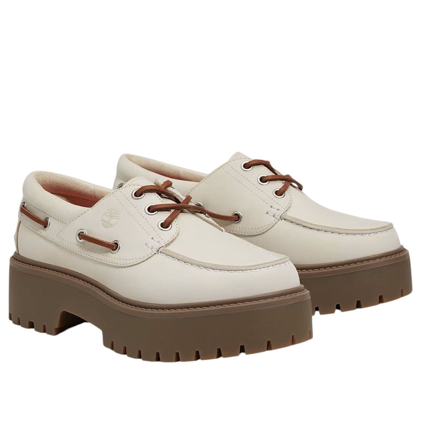 (WMNS) Timberland Stone Street Platform Boat 'Off-White Nubuck' TB0A2GVFEX4