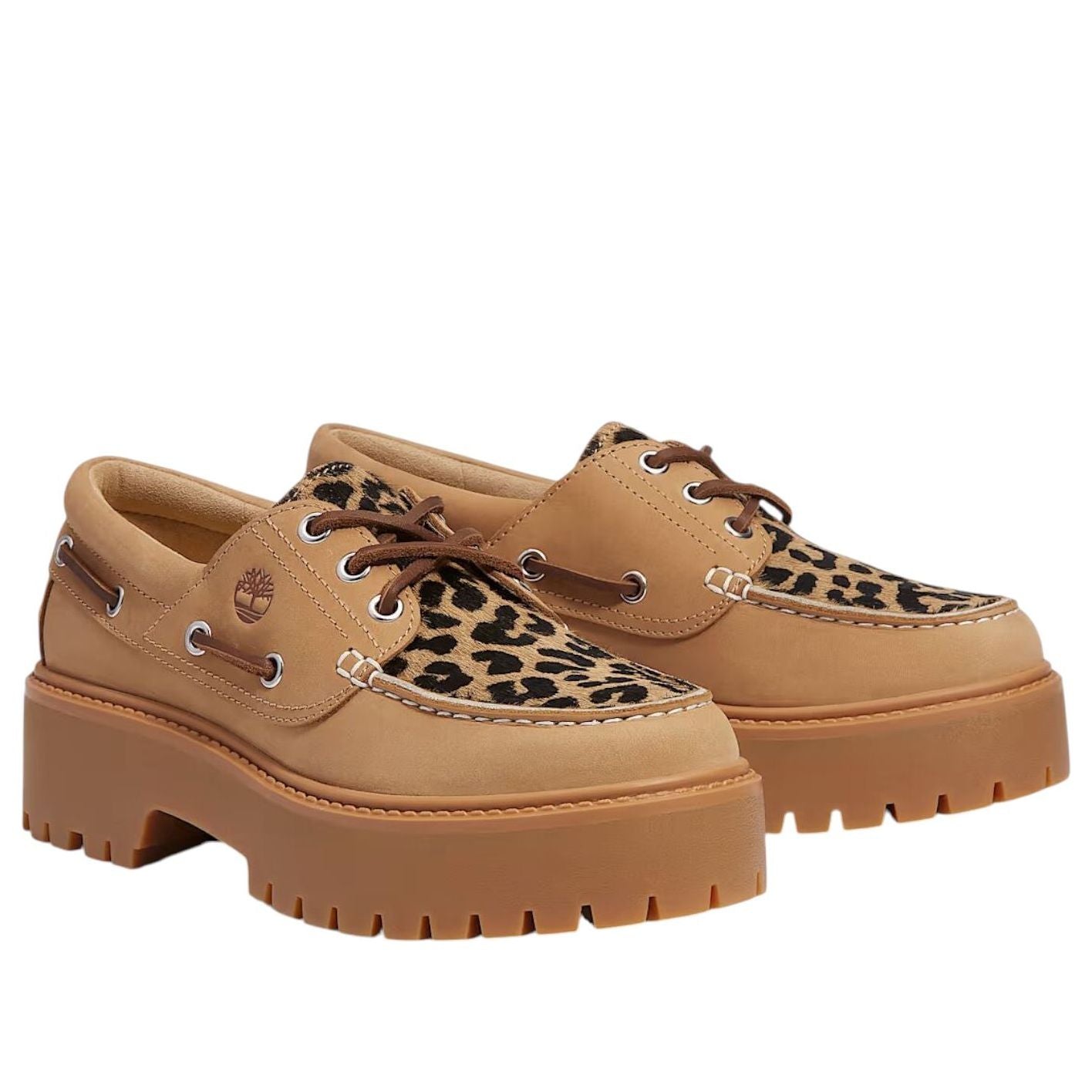 (WMNS) Timberland Stone Street Platform Boat 'Leopard Print' TB0A2GVFEN3