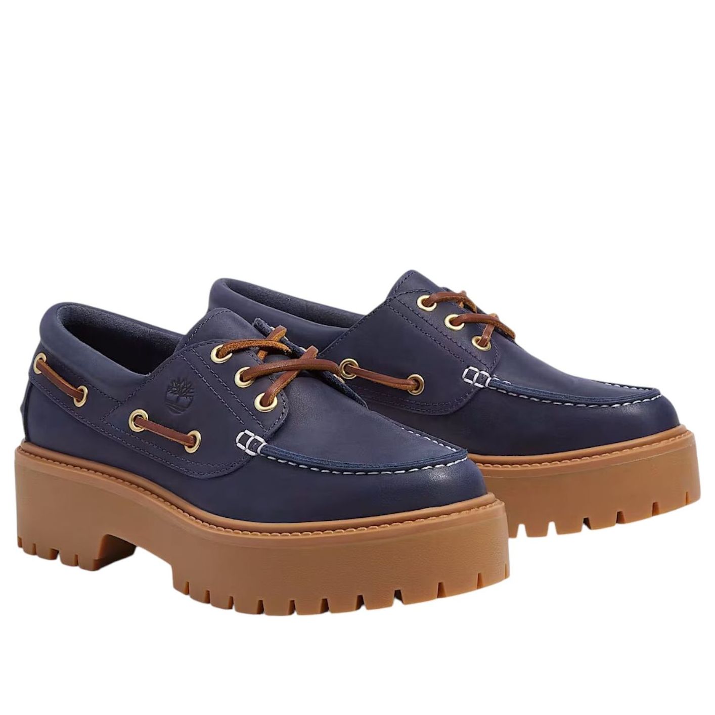 (WMNS) Timberland Stone Street Platform Boat 'Dark Blue Full-Grain' TB0A2GVFEP1
