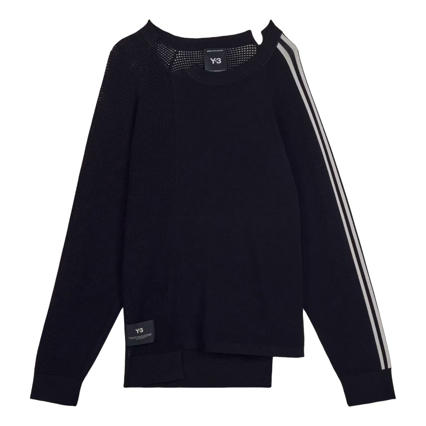 adidas Y-3 Logo Loose fitSweater 'Black Chalk White' KR2395