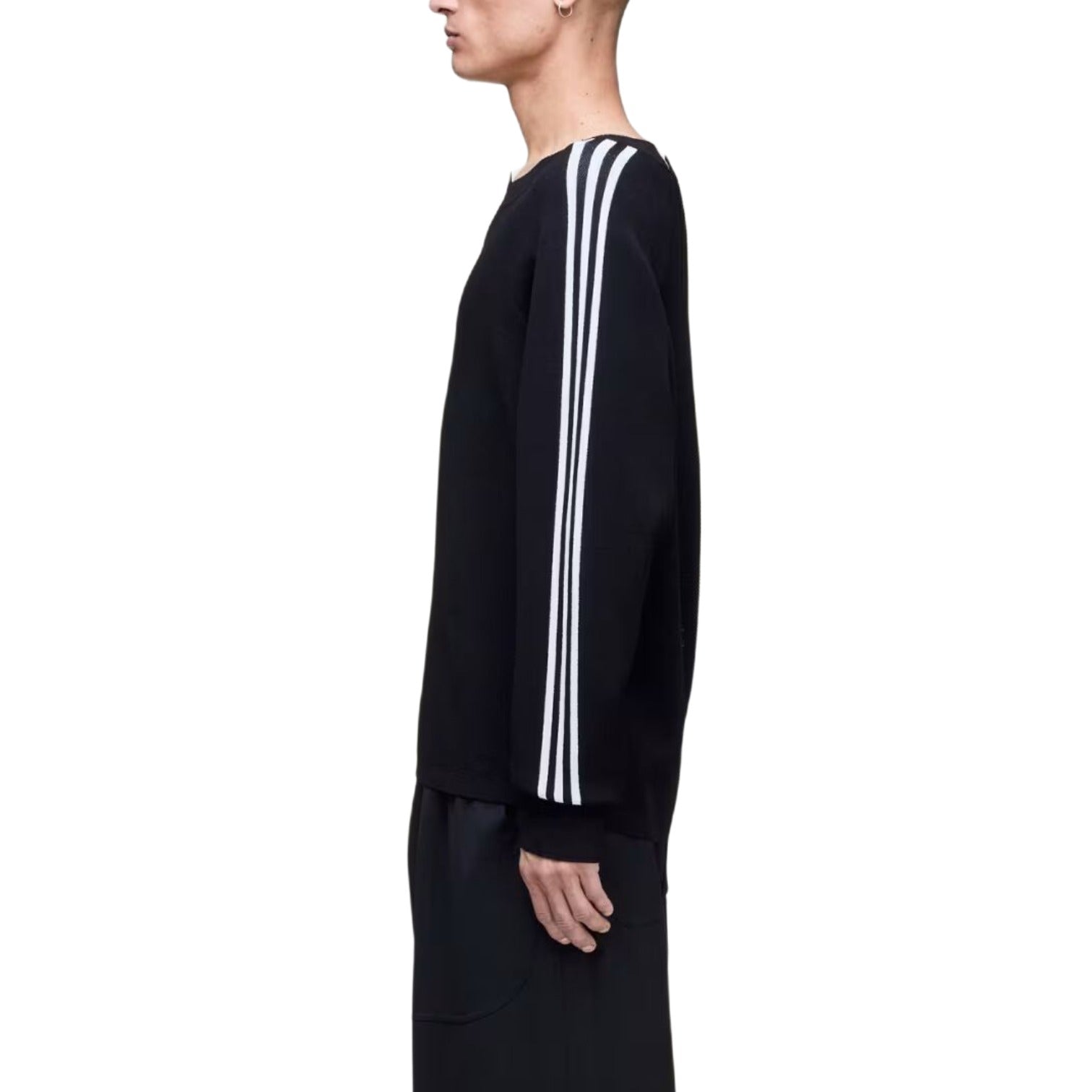 adidas Y-3 Logo Loose fitSweater 'Black Chalk White' KR2395