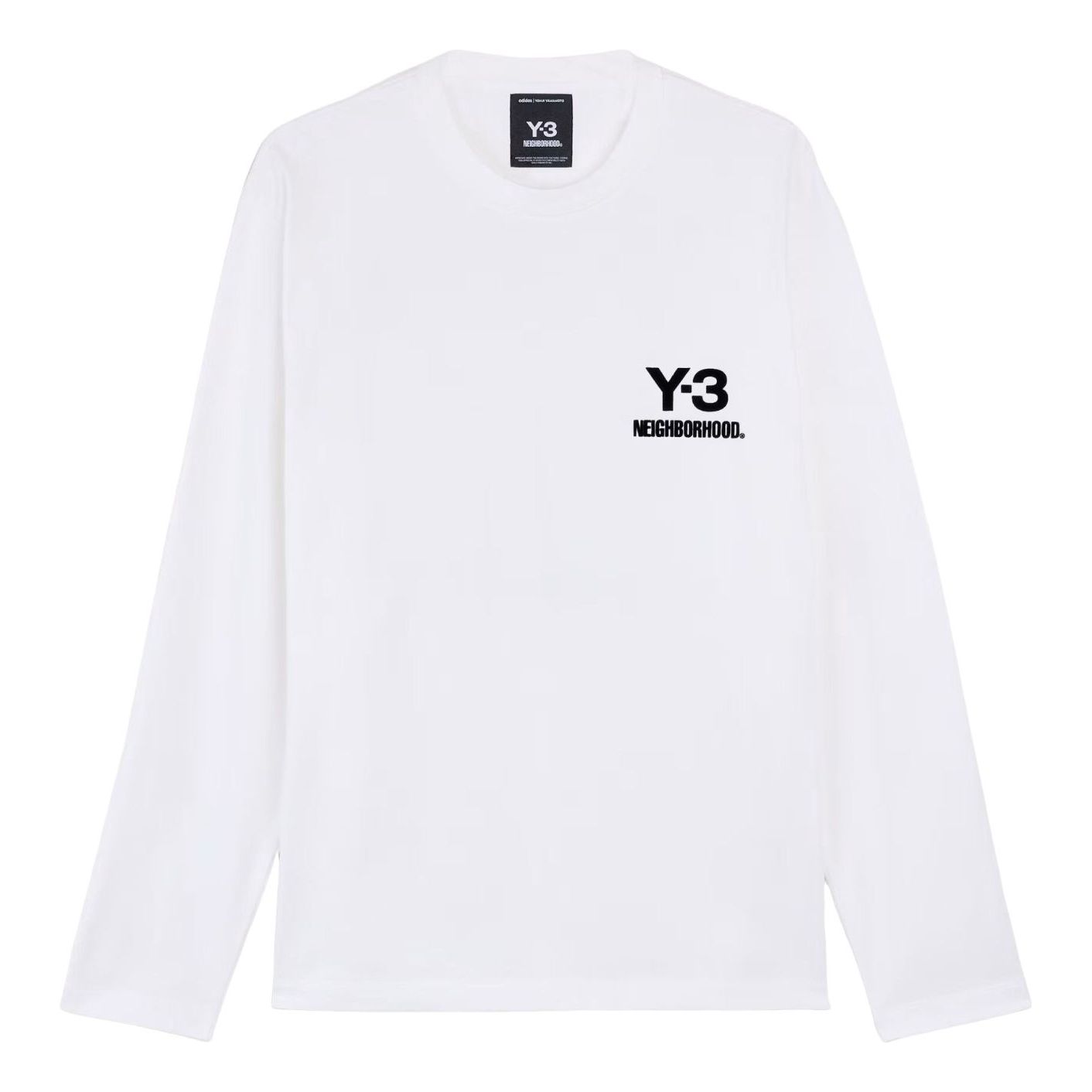 adidas Y-3 NBHD Logo LS T-shirt 'Core White' JX7455