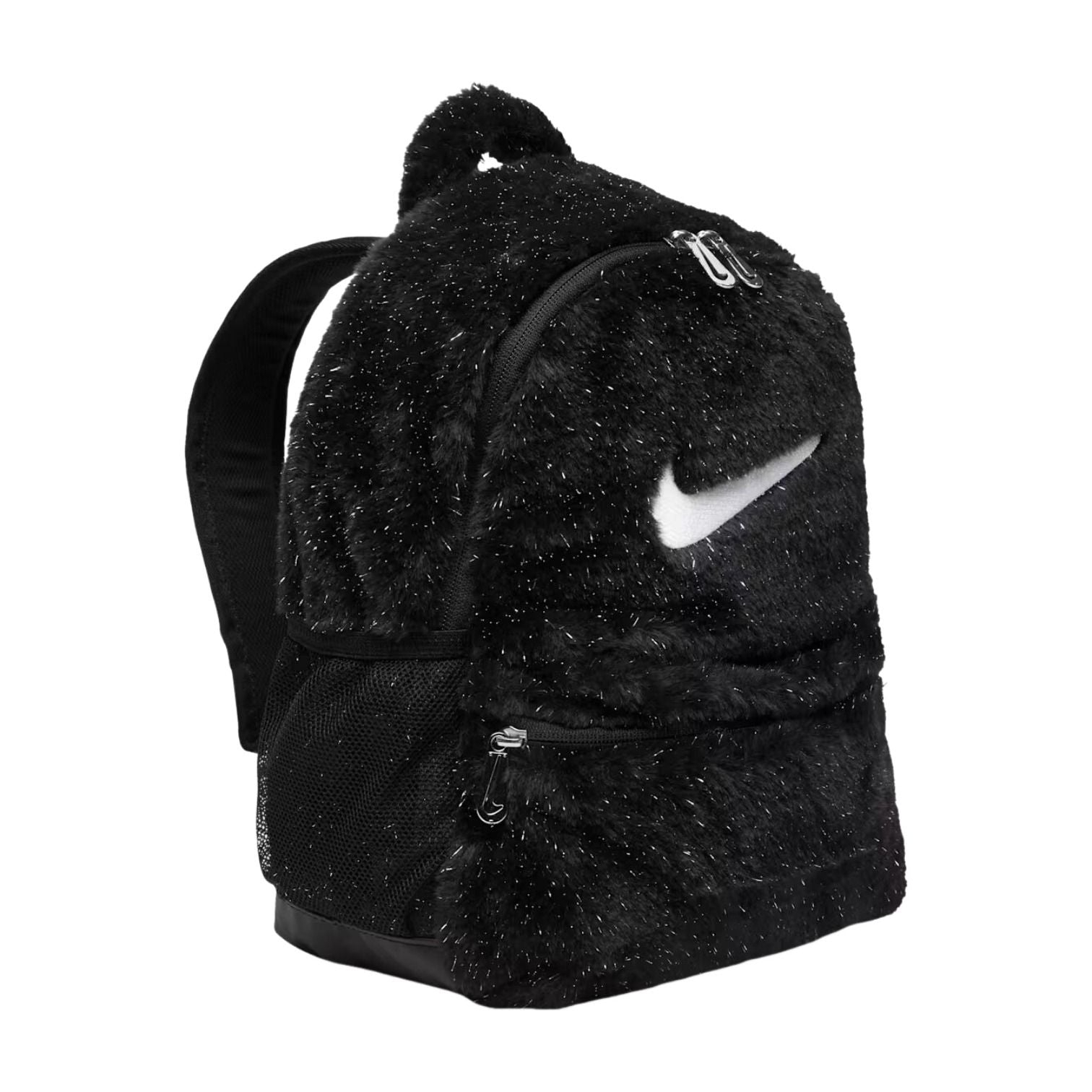 (GS) Nike Faux Fur 11L Backpack 'Black White' FZ1330-010