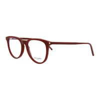 SAINT LAURENT Acetate Oval Eyeglass Frames Unisex Burgundy