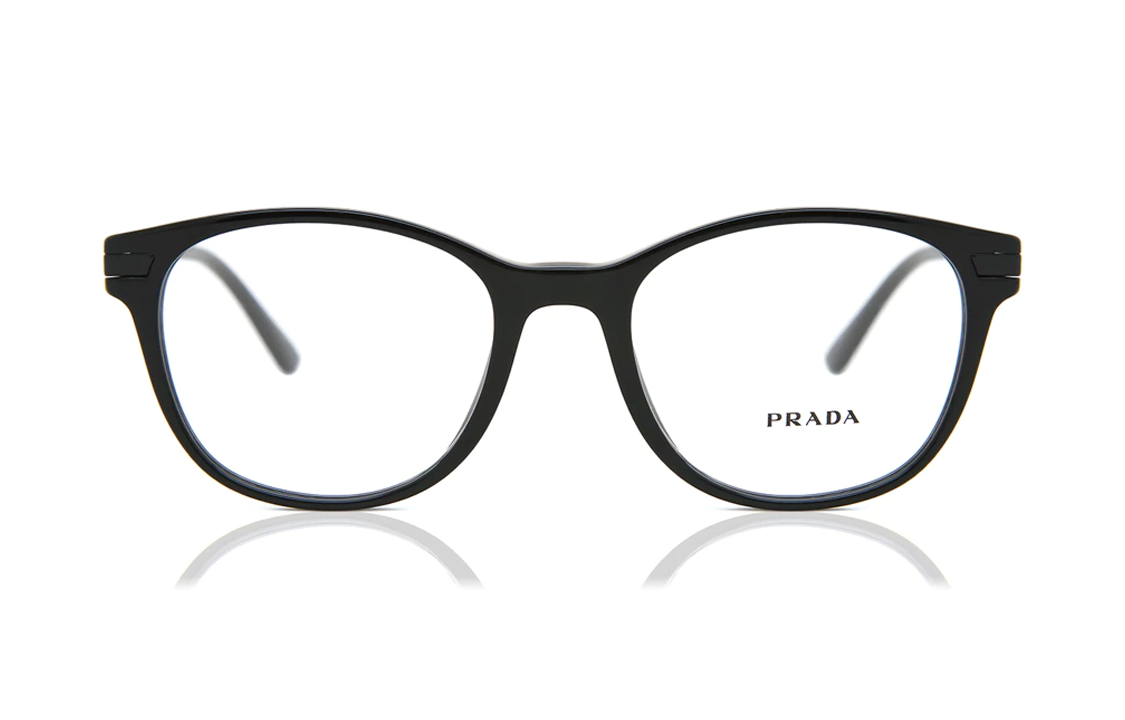 PRADA Acetate Square Eyeglass Frames Men's Black