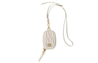 MIU MIU Matelassé Soft Sheepskin Clutch Mini Women's White