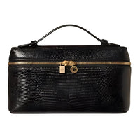 Loro Piana ExtraPocket Lizard Skin Handbag Women's Marine Blue