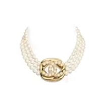 CHANEL Metal Glass Pearl Crystal Necklaces Women's Gold