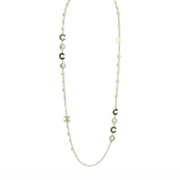 CHANEL Pearl Necklaces Women's Gold