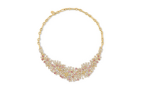 LOUIS VUITTON Metal Faux Crystal Necklaces Women's Gold