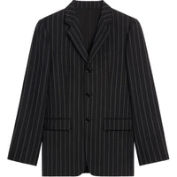 CELINE Carnaby Jacket In Striped Virgin Wool
