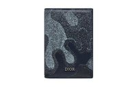 DIOR PETER DOIG Collaboration Smooth Cow Leather Card Holder Card Holder Men's Denim Blue