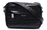 SAINT LAURENT Cow Leather Camera Bag Shoulder Bag Crossbody Bag Small Size Men's Black