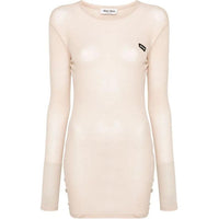 MIU MIU Long-Sleeved Dresses Women's Light Beige