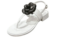 CHANEL Strap Sandals Women's White Black
