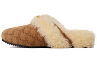 CELINE Triomphe Rubber Sole Abrasion Resistant Closed Toe Slippers Women's Brown