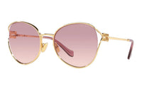 MIU MIU Alloy Irregular Shape Sunglasses Women's Gold