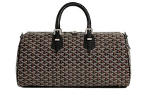 Boston Canvas With Leather Portable Crossbody Travel Bag Medium Size Unisex Black