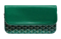 GOYARD Sainte-Marie Canvas With Leather Clutch Medium Size Unisex Green