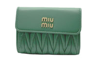 MIU MIU Leather Wallet Women's Green