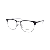 PRADA Plate And Metal Browline Optical Glasses Men's Black Silver