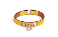 HERMES Goatskin Hardware Accessories Bracelets Women's Yellow