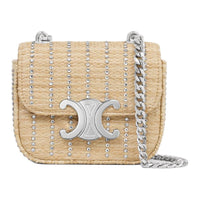 CELINE Claude Textile Shoulder Bag Mini Women's Natural White