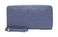 LOUIS VUITTON Leather Wallet Women's Blue