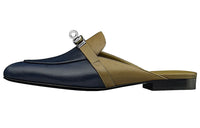 HERMES Oz Wrap-toe Slippers Women's Blue Green