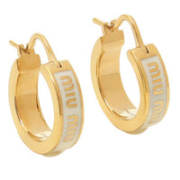 MIU MIU Brass Metal Earrings Women's Gold