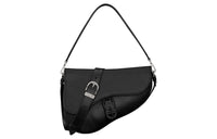 DIOR Saddle Grained Calfskin Saddle Bag Handbag Shoulder Bag Men's Black