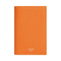 CELINE Calfskin Card Holder Unisex Orange