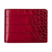 LOUIS VUITTON Leather Trim Wallet Women's Red