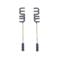 MIU MIU Faux Crystal Copper Alloy Earrings Women's Blue