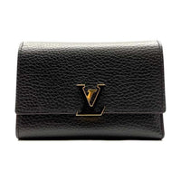 LOUIS VUITTON Taurillon Leather Wallet Unisex Black